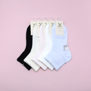 西客优品 超薄裸感桑蚕丝竖条纯色无骨短筒成人女袜261Q3072 夏款