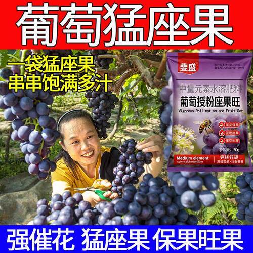 葡萄授粉座果精葡萄果树催花授粉座果保花保果防落果免人工叶面肥