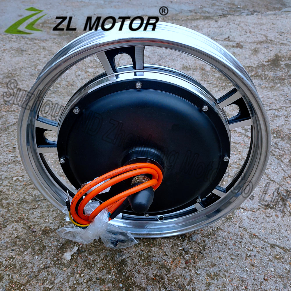 36v48v16寸自行车改装后驱电机500W改装碟刹16寸一体轮zl motor