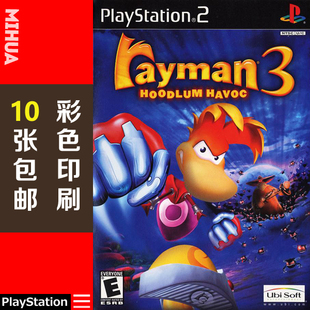 米花电玩PS2游戏碟彩贴纸 雷曼3强盗侵袭美版