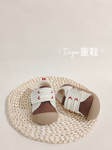 2026春款儿童饼干鞋春秋季新款男女童ins板鞋软底百搭魔术贴布鞋