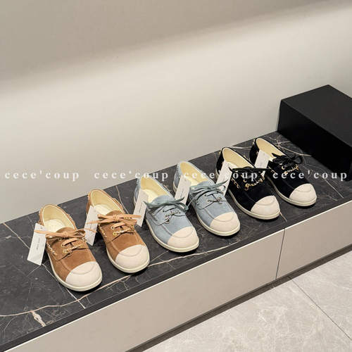 圆头链条豆豆鞋撞色单鞋