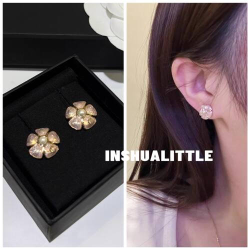 26s新款珍珠花朵耳钉耳饰女士