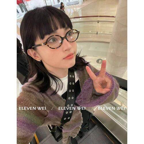 3.16新品 / 玳瑁色复古感椭圆素颜眼镜女