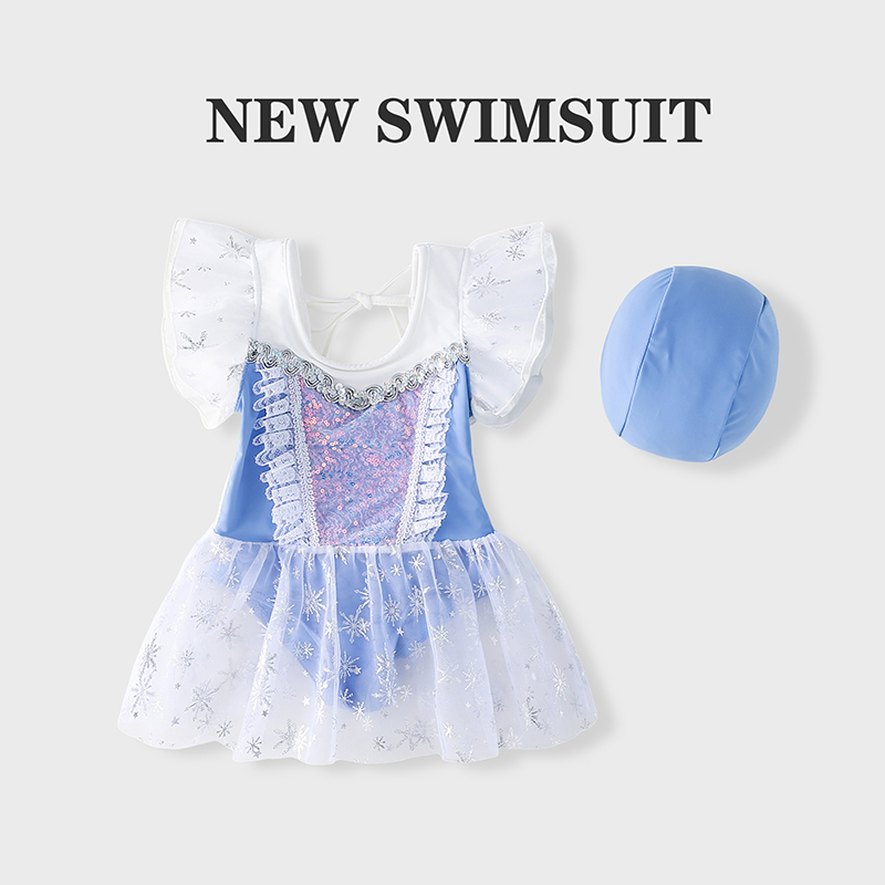 1-8岁女童纱裙连体泳衣