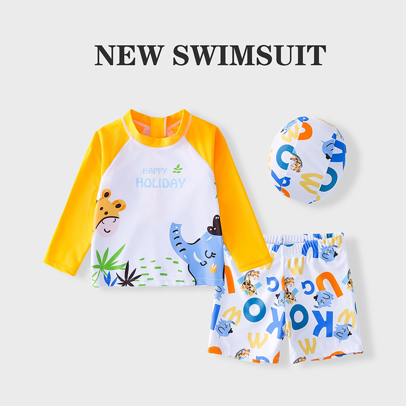 A类1-8岁儿童分体长袖泳衣