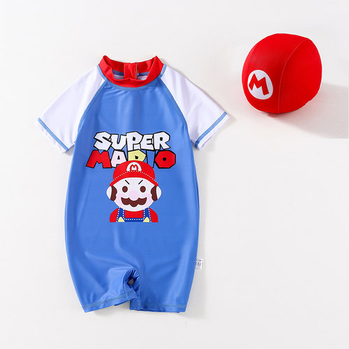 儿童泳衣男孩连体婴幼儿宝宝可爱卡通游泳衣男童速干泳装男宝夏季