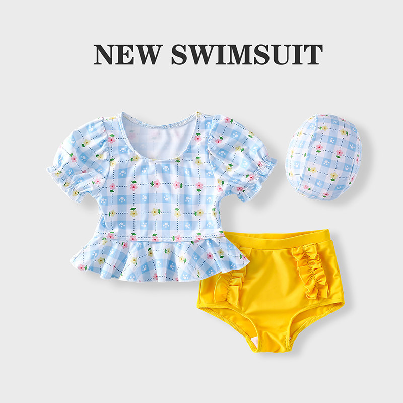 儿童泳衣1-8岁女宝宝分体可爱游泳衣中小童女孩速干公主泳装5