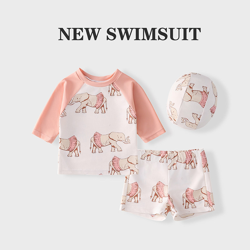 1-6岁女宝宝泳衣儿童可爱分体训练游泳衣婴幼儿女孩速干泳装3