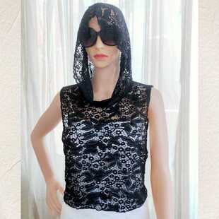 高衣帽蕾丝多功能弹力氛围神器装饰领水溶蕾丝佰搭度假领蕾丝背心