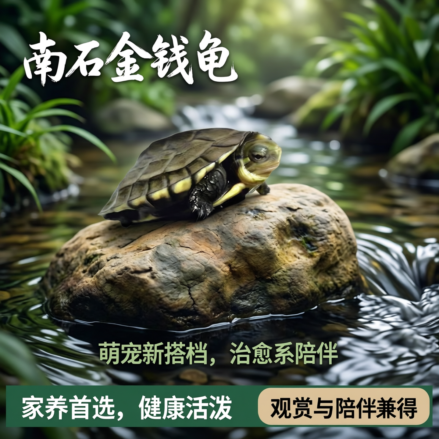 南石金钱龟乌龟活物网红情侣小青龟宠物观赏龟适合家养的小乌龟苗