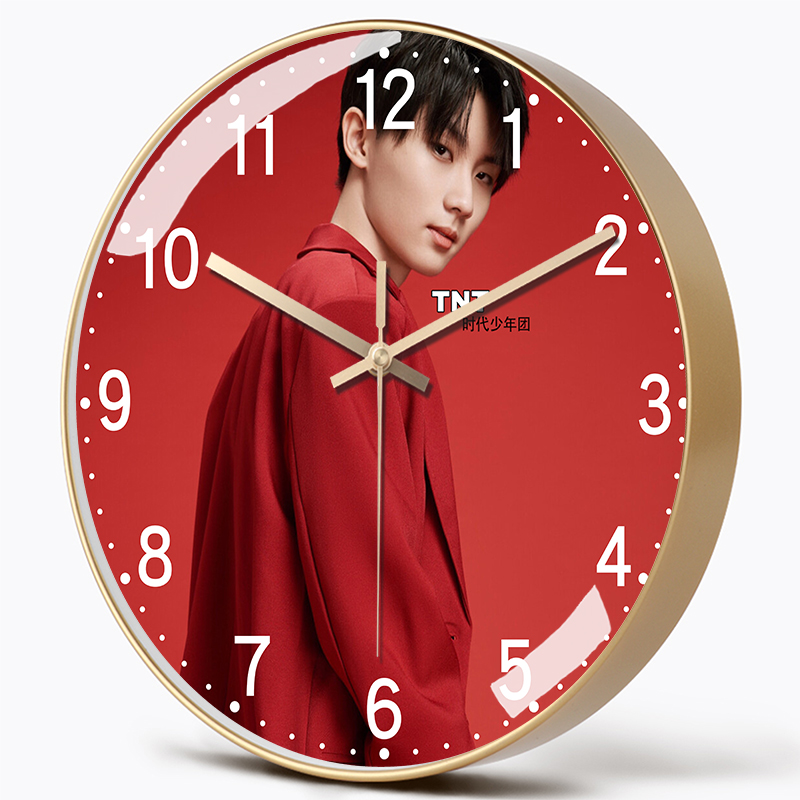 时代少年团挂表TNT组合电子时钟装饰挂钟静音免打孔书房卧室壁钟