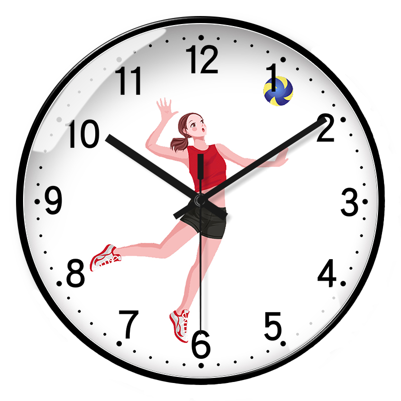 排球挂钟运动创意客厅静音网球馆