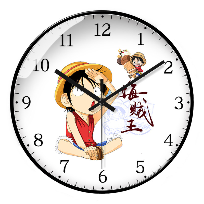 挂钟卡通玻璃儿童房静音轻奢钟