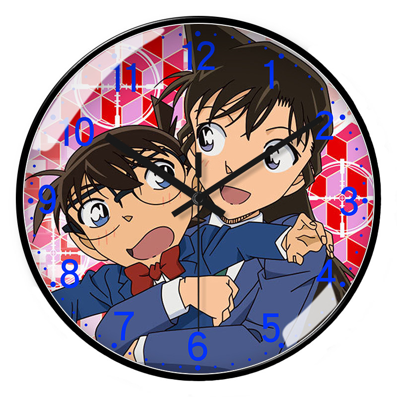 日漫挂钟名侦探柯南儿童男孩房可爱静音墙钟挂表卡通家用学生时钟