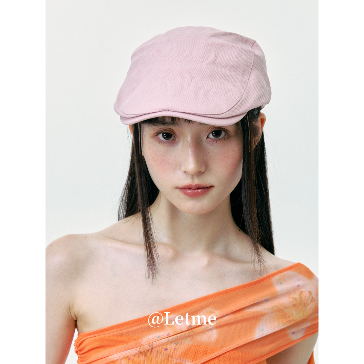 粉色纯色前进帽子女春夏秋季韩版日系百搭经典显脸小画家帽潮ins