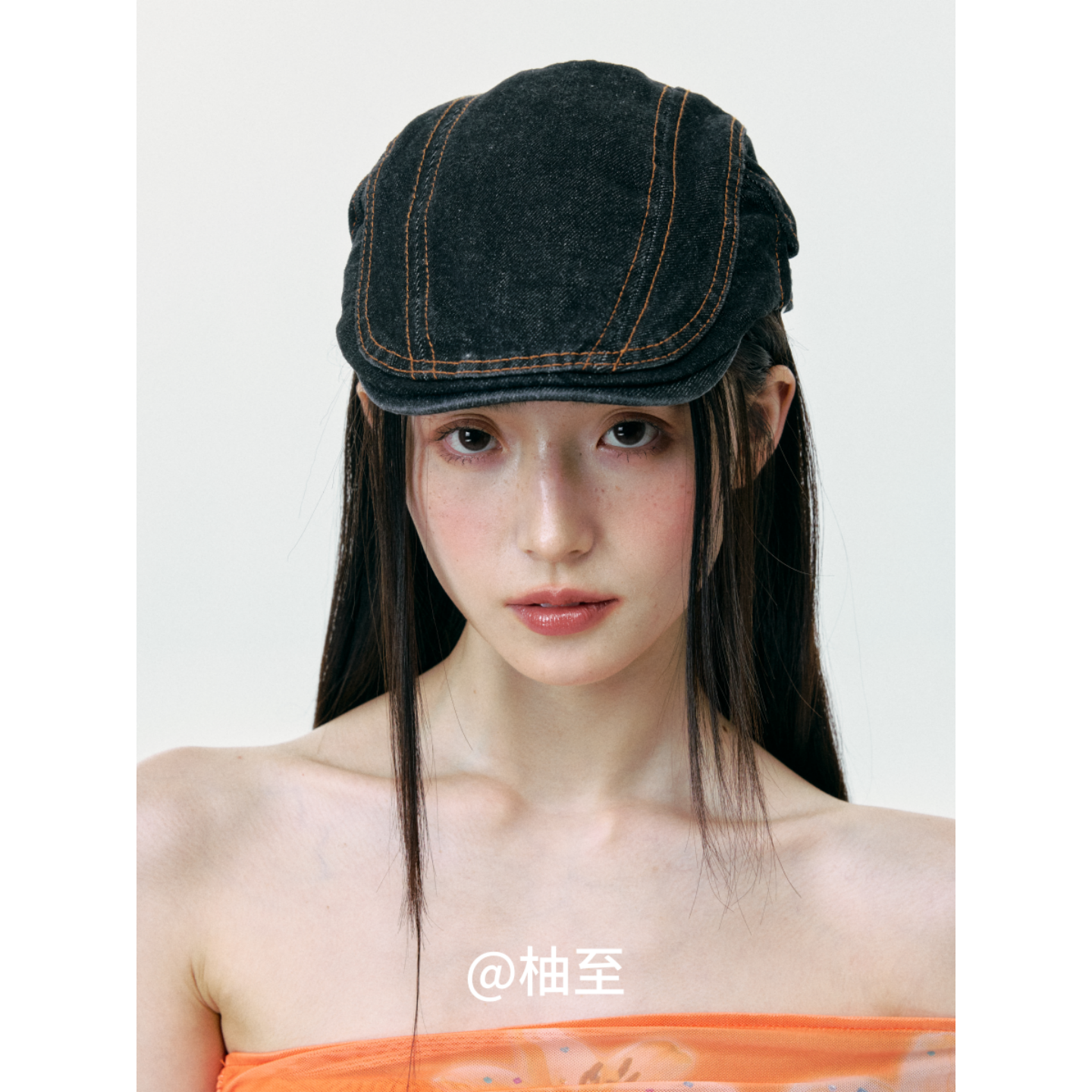 复古牛仔前进帽子女春夏秋季街头时髦韩版日系百搭短檐画家鸭舌帽