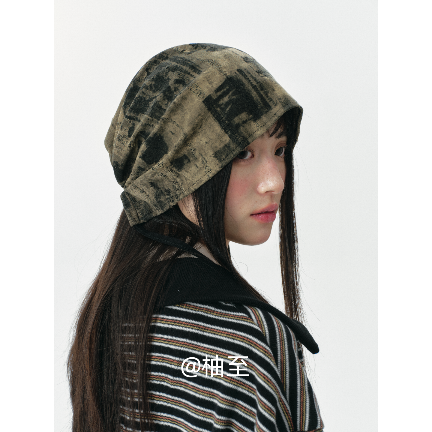 小众时髦做旧包头帽子女春秋复古韩版日系街头显脸小头巾帽潮ins