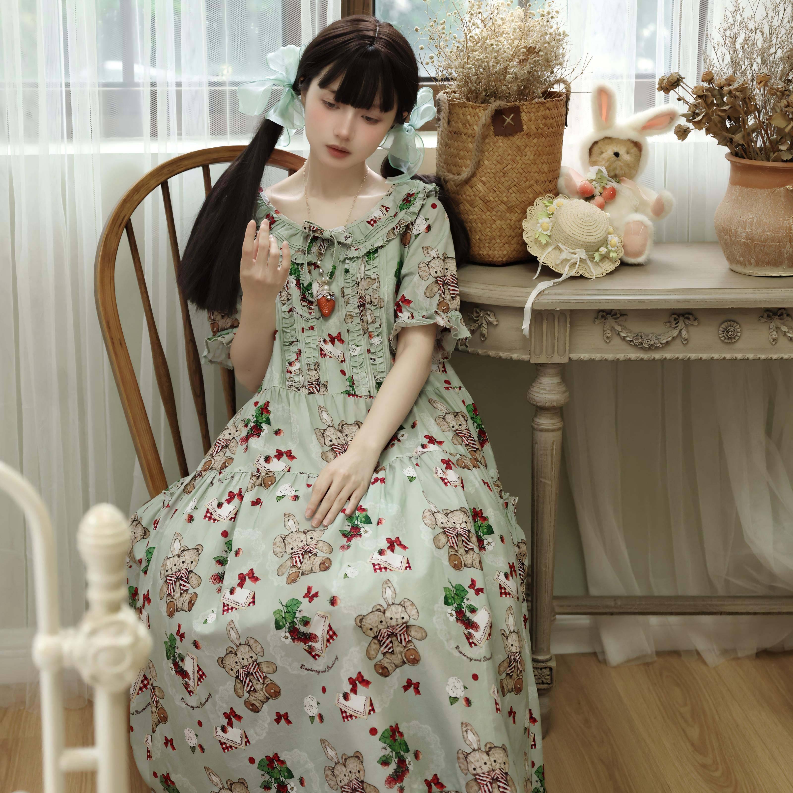 【现货单头兔熊】简单山茶莓果OP/JSK法CLA洛丽塔PH风Lolita