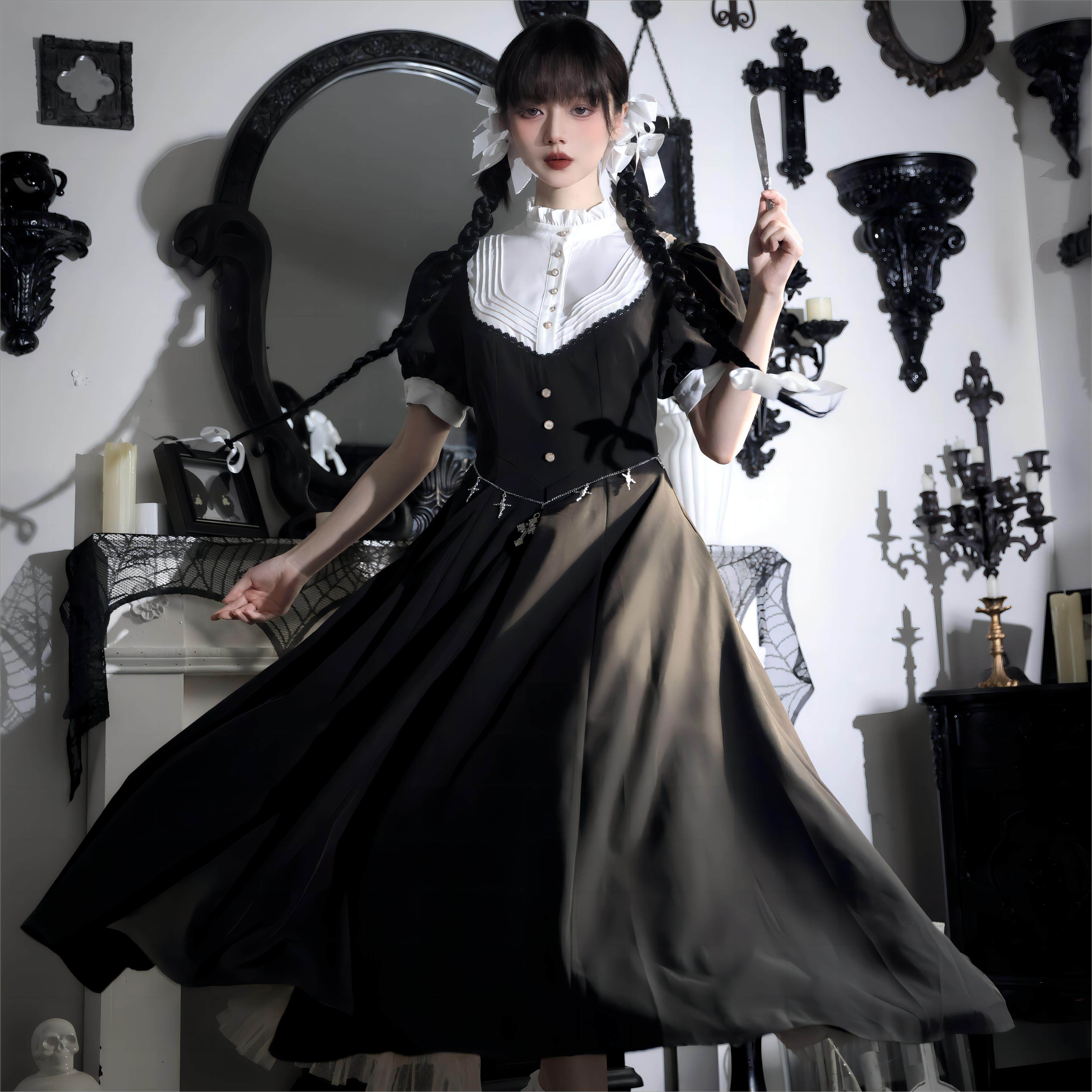 【全款现货】修女晨颂夜祷连衣裙法式CLA优雅复古Lolita六片裁