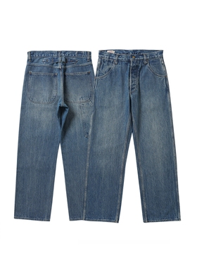 ACE浮生出品conedenim面料vintage手工做旧水洗画家牛仔裤工装裤