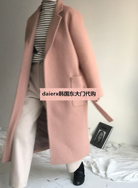 daierx现货韩国东大门秋冬季九分裤坠感直筒宽松高腰呢子阔腿裤女