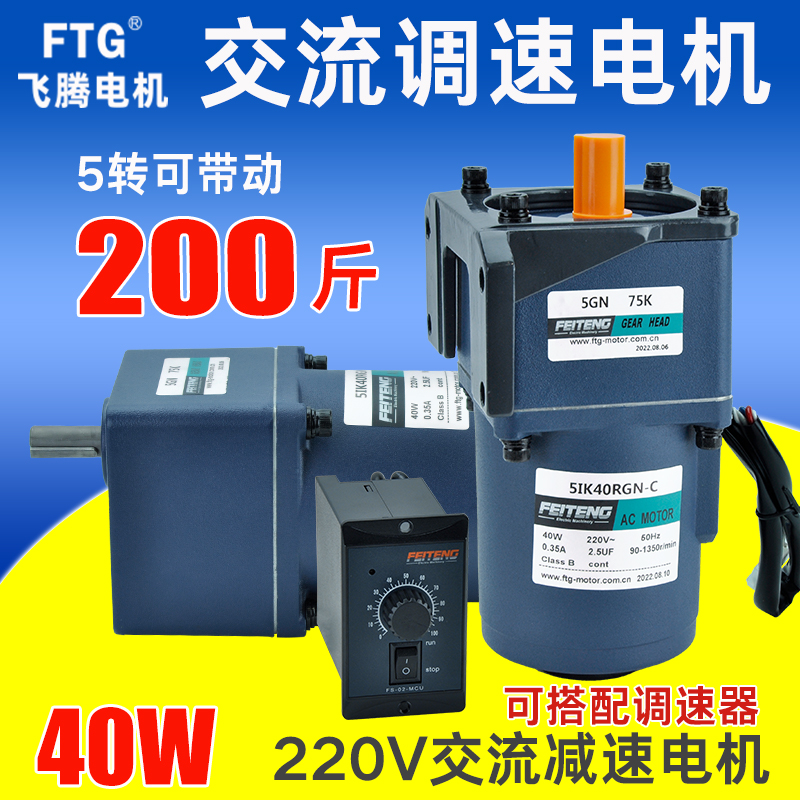 飞腾交流220v40W减速电机