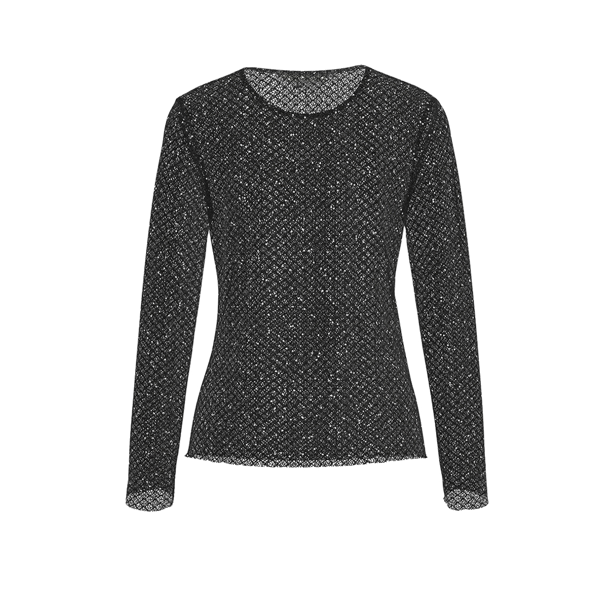 UR&DC2025春季新款高级感法式气质时髦魅力镂空亮片长袖T恤女上衣