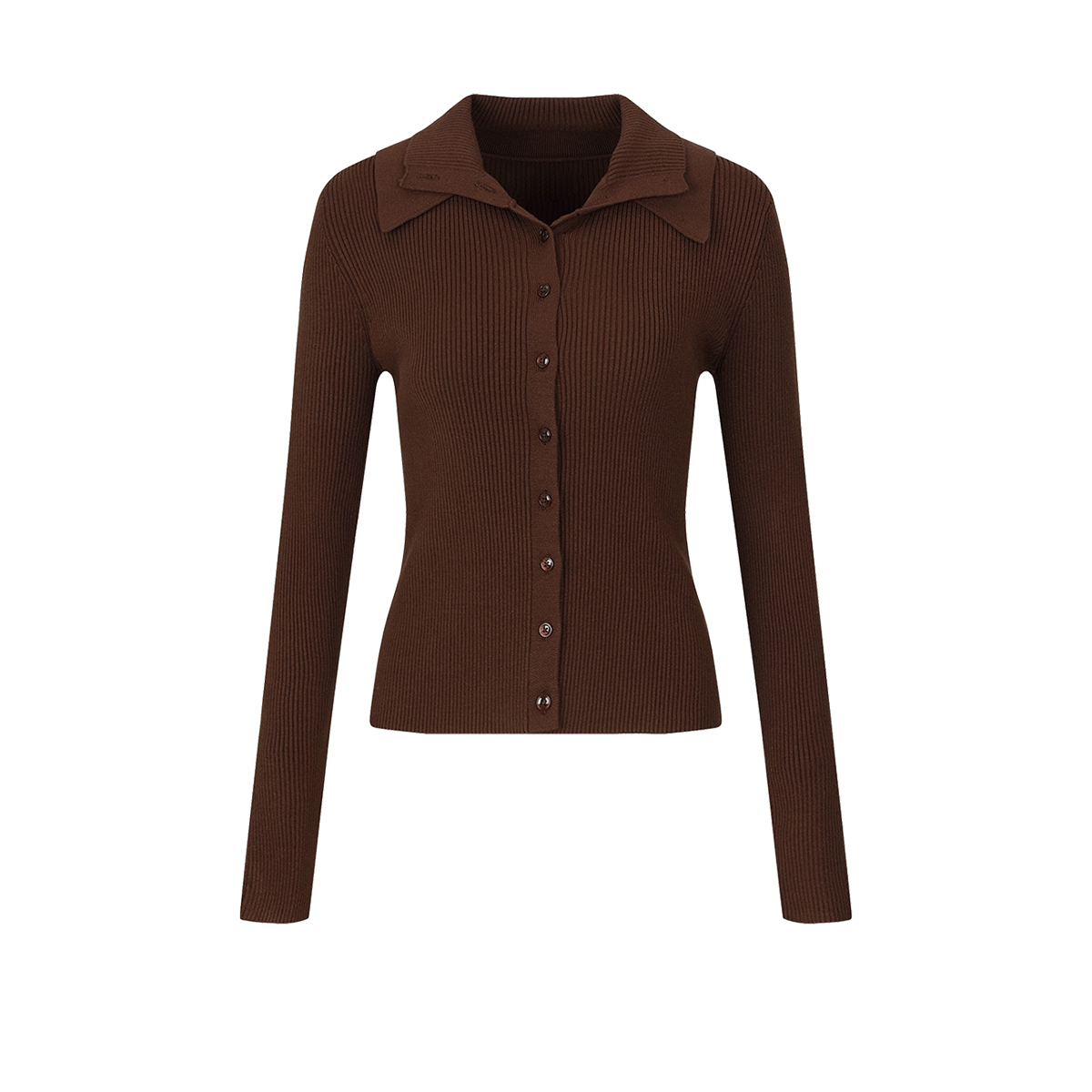 UR&DC2024秋季新款法式气质复古雅丹风修身立领长袖针织衫女上衣