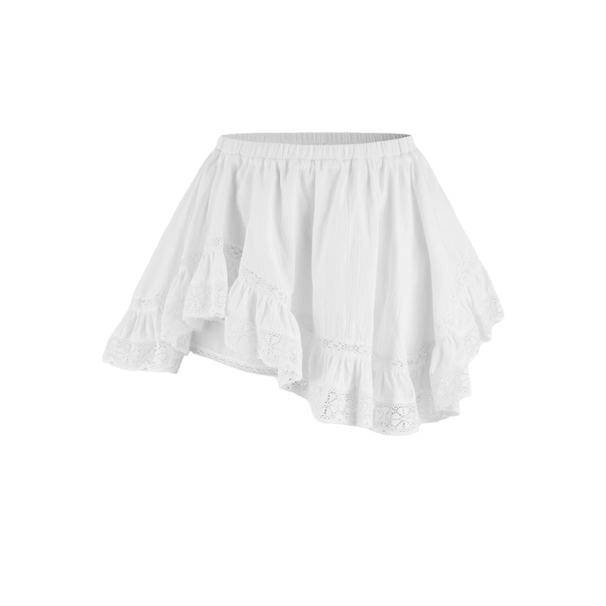 UR&DC2025春季新款法式气质不规则设计感拼接蕾丝宽松半裙女短裙