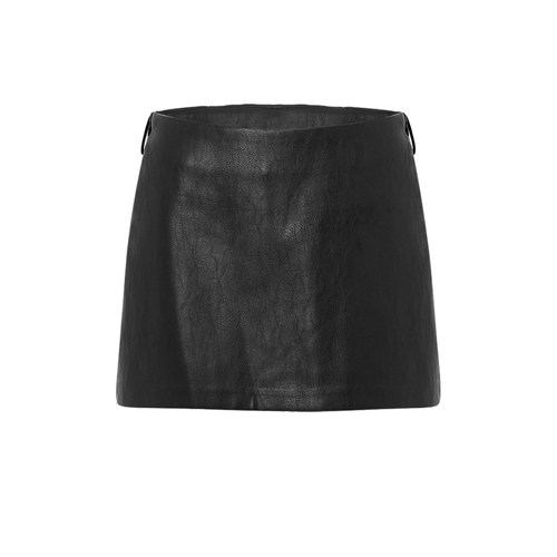 UR&DC2025秋季新款复古经典摩登气质显瘦短款PU皮裙包臀半裙短裙