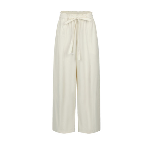 UR&DC2026春季新款休闲气质简约松紧腰腰带系带宽松阔腿裤女长裤