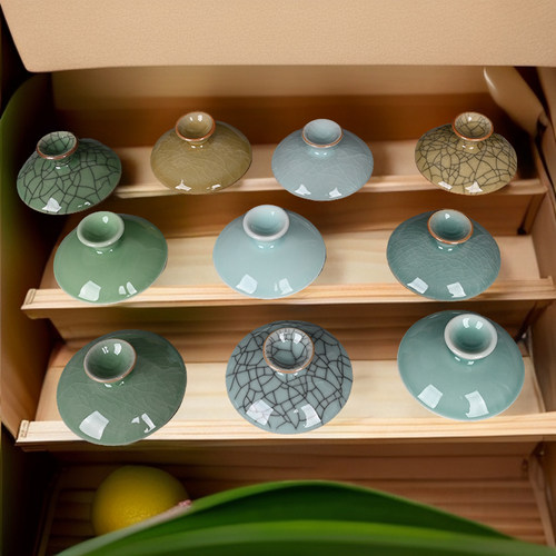 精品青瓷家用盖碗盖子单卖配盖子