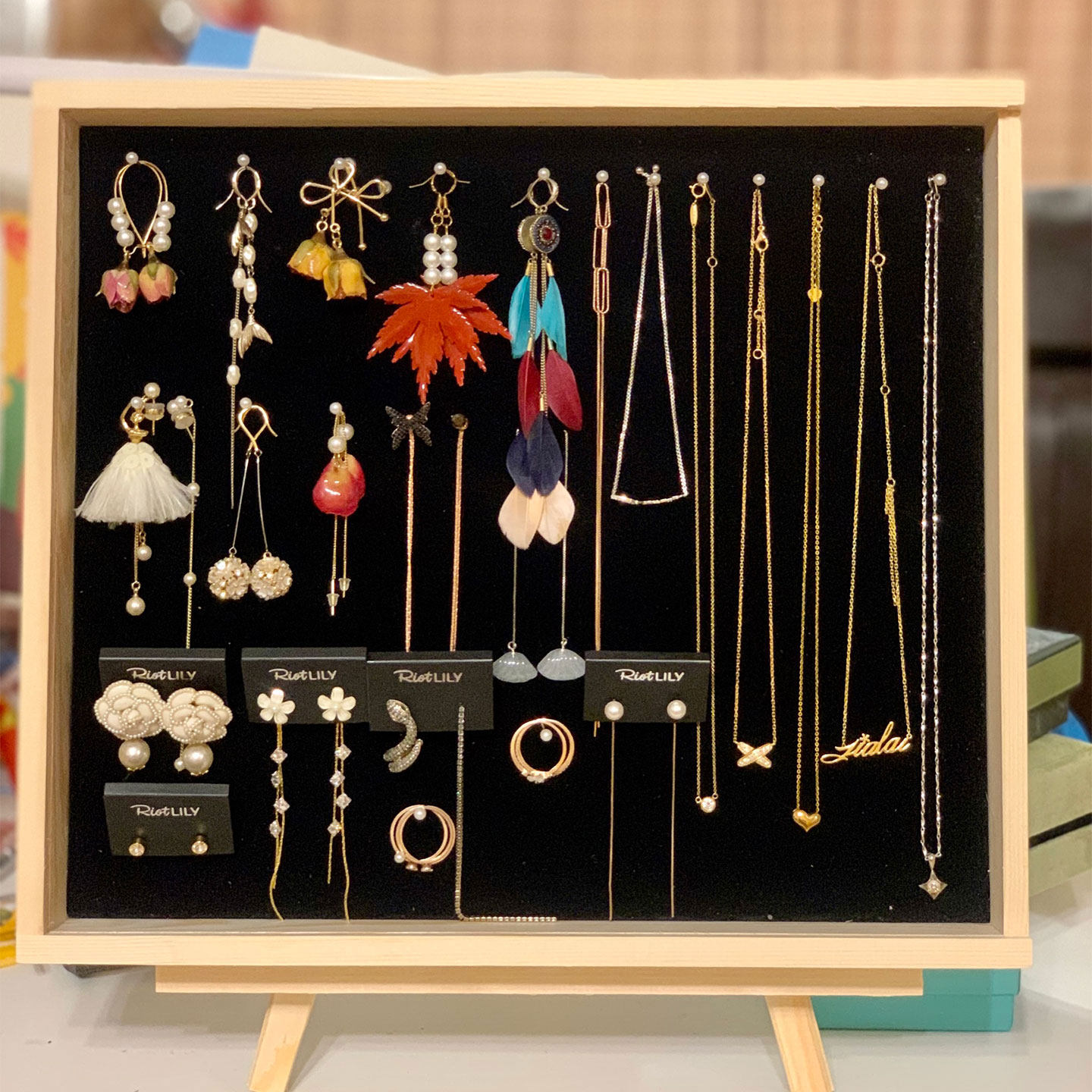 实木首饰盒防尘家用项链耳钉戒指托盘耳饰收纳架子手链饰品展示架,饰品/流行首饰/时尚饰品新,首饰展示架,淘宝优惠券,粉丝福利购,淘宝优惠卷