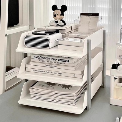 日本高端办公桌文件收纳架置物架夹学生桌面书架分层收纳盒