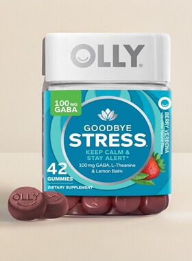 美国OLLY 压力释放软糖Stress GABA, L-Theanine 水果味42粒情绪