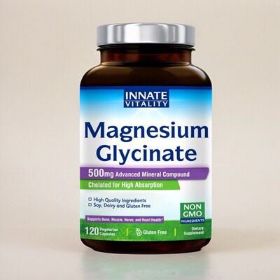 现货美国成人甘氨酸镁胶囊Magnesium Glycinate 500mg 120粒