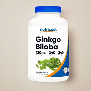 美国成人银杏胶囊Nutricost Ginkgo Biloba 120mg240粒脑力帮助