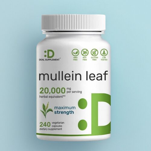 美国Mullein Leaf成人金盏花叶提取物20000毫克肺部保健咳痰粘液