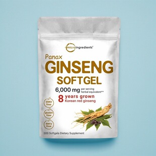 美国红参胶囊人参皂苷Red Panax Ginseng8年参家人免疫帮助300粒