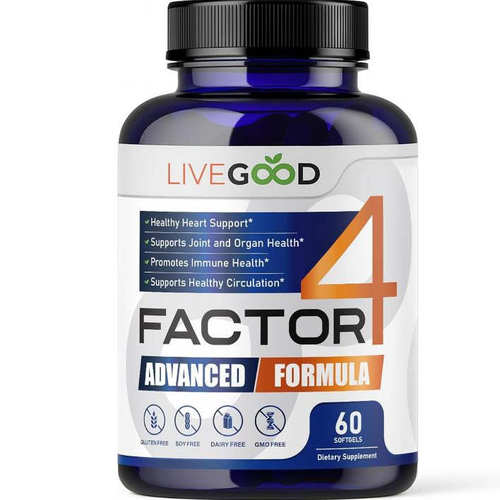 LIVEGOOD Factor 4 Omega 3含EPADHA辅酶Q10姜黄60粒成人心脑保健