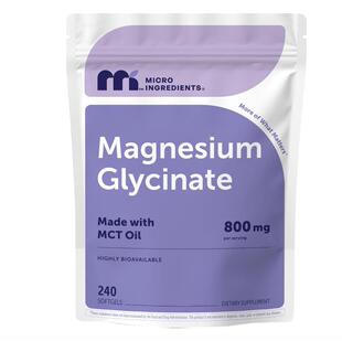 Micro Ingredients Magnesium Glycinate 800毫克情绪睡眠240粒