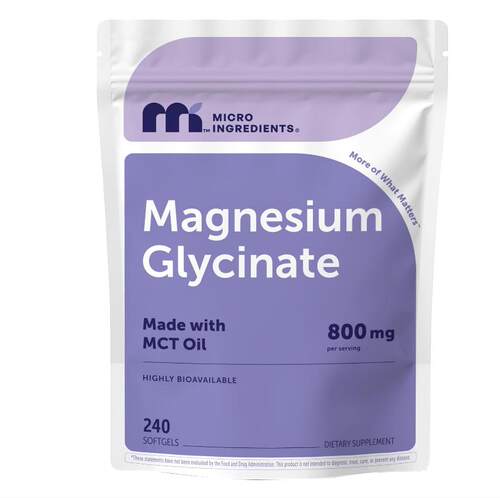 Micro Ingredients Magnesium Glycinate 800毫克情绪睡眠240粒