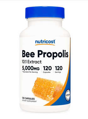 Nutricost Bee Propolis 10:1蜂王胶胶囊成人保健120粒免疫力保健