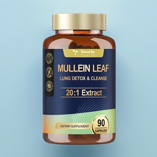 美国成人Mullein金盏花叶胶囊马鞭草叶提取物肺部保健粘液排出90