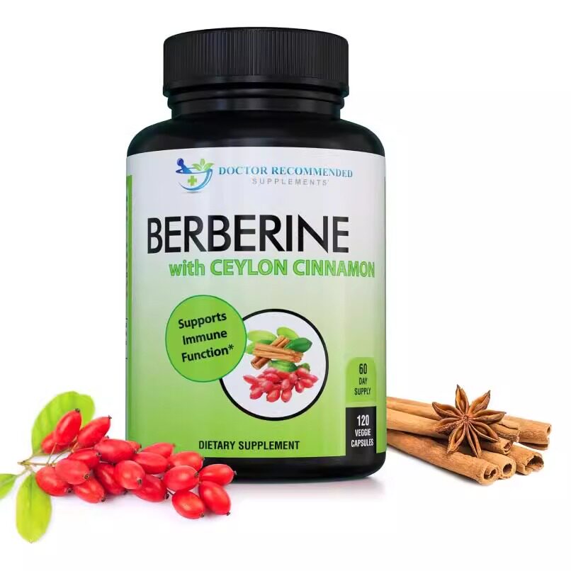 美国成人血糖控糖Berberine盐酸黄连素肉桂Ceylon Cinnamon120粒