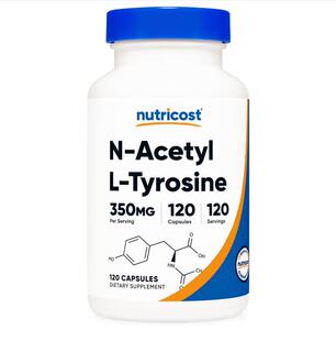 Nutricost N-Acetyl L-Tyrosine NALT 350mg成人N-乙酰左旋酪氨酸