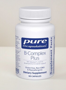 美国Pure 复合维生素B族B-Complex Plus 健康保健神j系统B12 60粒