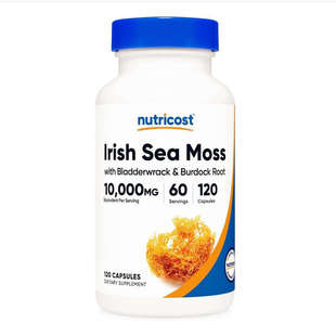 Nutricost Irish Sea Moss 爱尔兰海苔提取物牛蒡根120粒免疫力