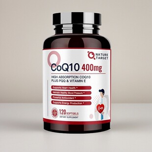 NATURE TARGET CoQ10-400mg+Plus PQQ+维生素E橄榄油心脑保健品